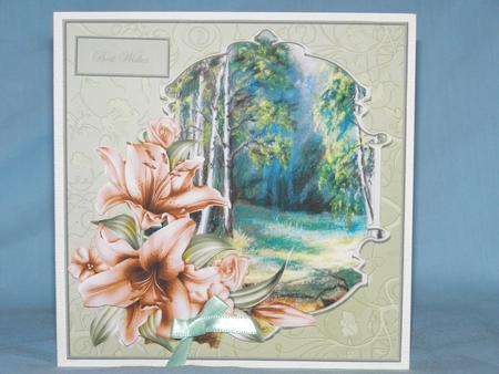 Lily and Woodland Card Front with a Topper by Susan Smith