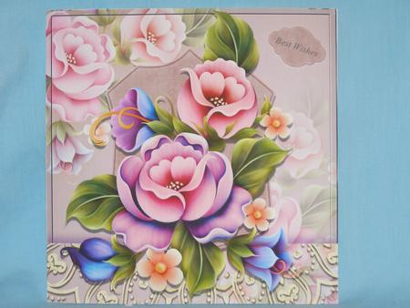 Floral Card Front with Decoupage by Susan Smith