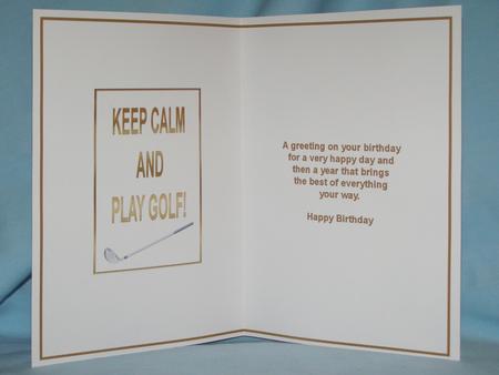 Keep Calm and Play Golf Insert by Susan Smith
