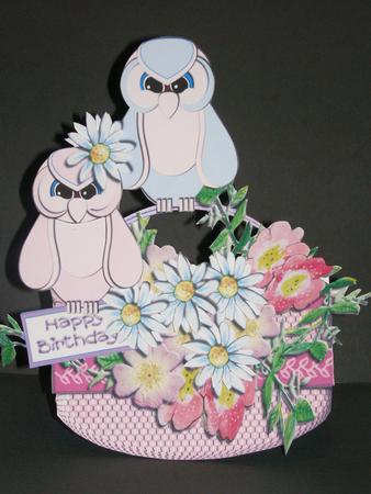 Owls with Flower Basket 2 Mini Kit by Susan Smith