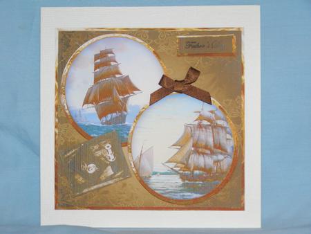 Sailing the Seas, Nautical Card Front with Decoupage by Susan Smith