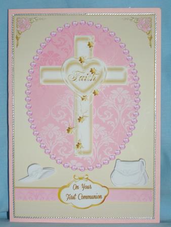 Confirmation Cross in Pink Sbs by Susan Smith