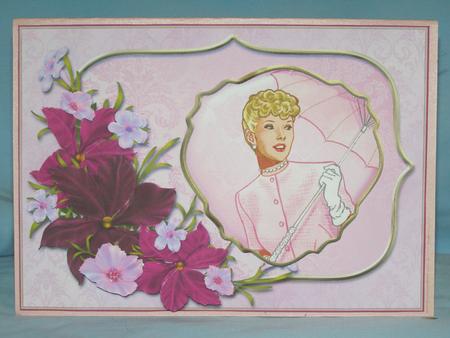 Cameo Lady with a Pink Parasol Decoupage by Susan Smith