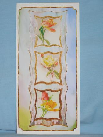 Vintage Flowers Dl Card with Toppers by Susan Smith