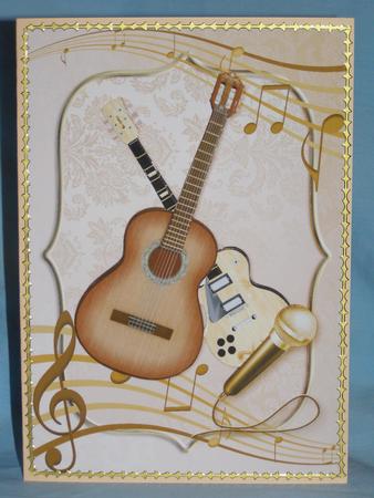 Feel the Music Card Front and Decoupage by Susan Smith