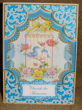 Lovebirds Teal Cherish Memories 7x5 Step by Step by Susan Smith