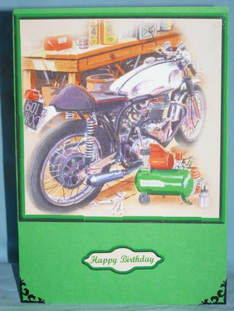 Vintage Motorcycle Stacker Card Front by Susan Smith