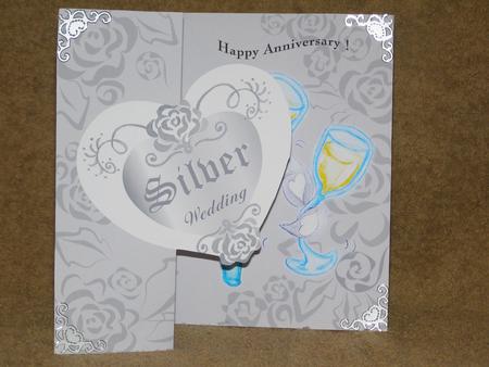 Silver Wedding Anniversary-folded Back Card by Susan Smith