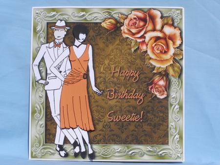 1920's Lady & Gent 'happy Birthday Sweetie' by Susan Smith