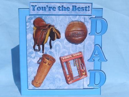 Vintage Sports Equipment Dad Father's Day Card by Susan Smith