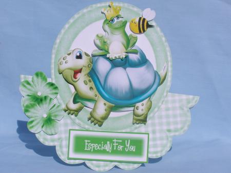 Turtle and Tortoise with Little Bees on Rocker/wobble Card by Susan Smith