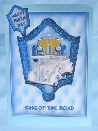 King of the Road - Blue - Fancy Shaped Pyramid by Susan Smith