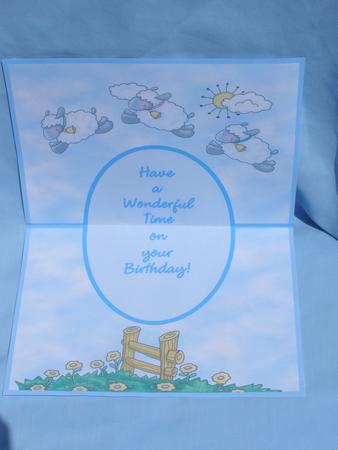 Insert for Happy Baa-thday Age Card by Susan Smith