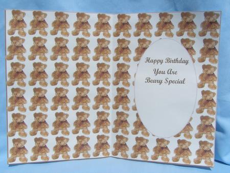 Your 3 Teddy Bear Birthday Cake Cut and Fold Insert by Susan Smith