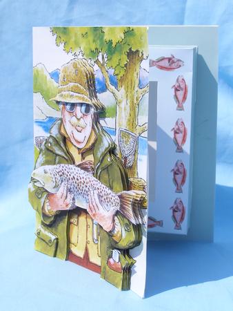 Fishing Fisherman Combi Card Box Handcut Version by Susan Smith
