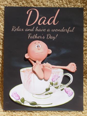 Fun Father's Day Greeting Card with Man in Umm Bath? by Susan Smith