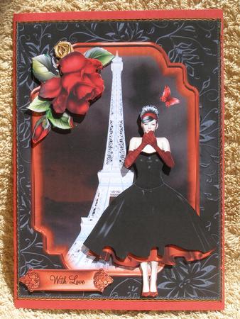 50's Style One Night in Paris Card Topper by Susan Smith