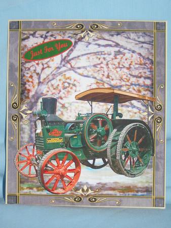 Old Steam Tractor Card Topper & Decoupage by Susan Smith