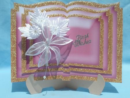 Triple Book Layers Background - Gold Edged Pink Glass by Susan Smith