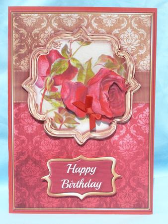 Vintage Red Roses Quick Card by Susan Smith