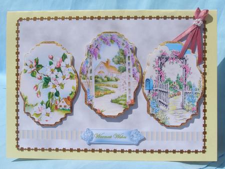 Garden Views Panel Card Front with Toppers and Sentiment Tag by Susan Smith