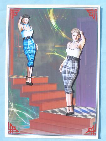 1950's Rock and Roll Ladies Fashion Show Decoupage by Susan Smith