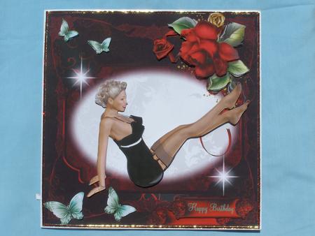 50's Style Ruby Red Pin Up by Susan Smith