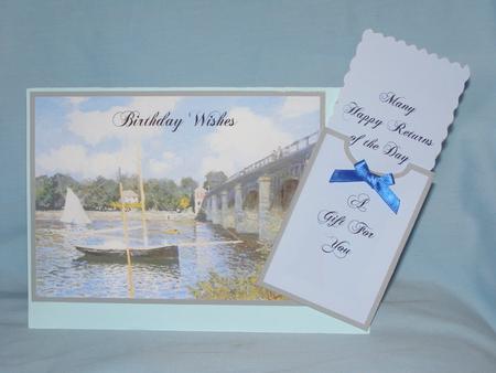 Gift Card Holder - Yachts on River by Susan Smith