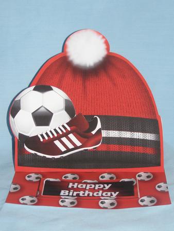 Football Hat Easel Card Mini Kit - Red, Black & White by Susan Smith