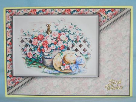 Roses and Hat Easy to Cut Quick Card by Susan Smith