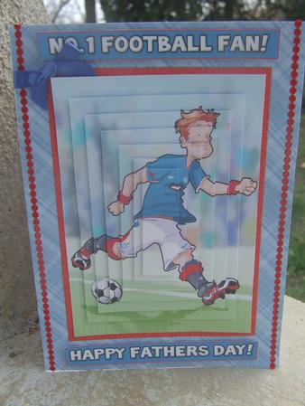 Football Dude Blue, Red and White Pyramid. by Susan Smith