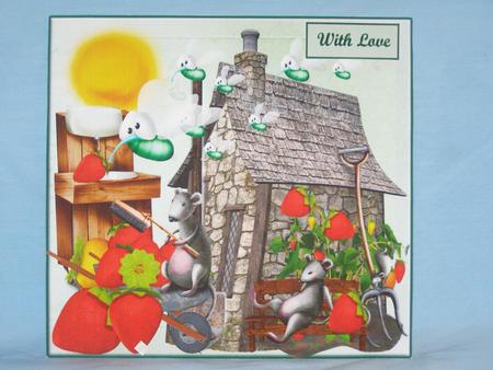 Strawberry Mice Quick Card Topper & Insert by Susan Smith