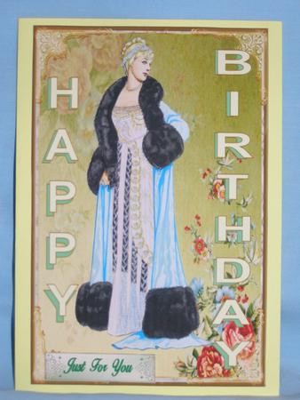 Lady of Style Decoupage Birthday Topper by Susan Smith