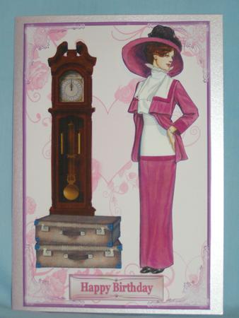 Lady in Pink Decoupage Topper by Susan Smith