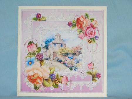 Dovecote Cottage and English Roses Pyramid by Susan Smith