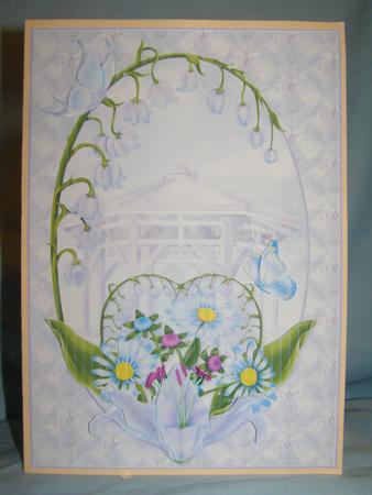 Beautiful Lavender Flowers Card Front and Decoupage by Susan Smith