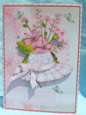 Pretty Hat and Flowers Decoupage by Susan Smith