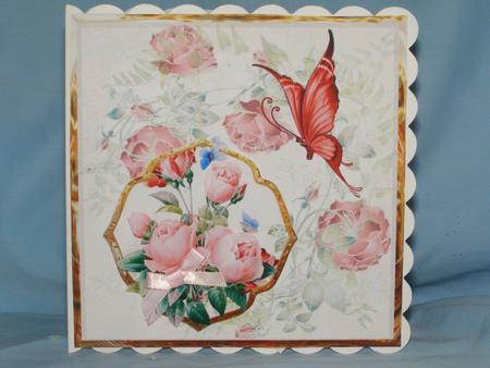 A Gift of Roses for You Card with a Topper and Decoupage by Susan Smith