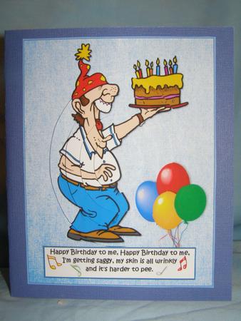 Jim Sings Happy Birthday to Himself Quick Card by Susan Smith