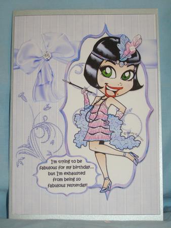Frieda Flapper is Fabulous Purple Quick Card by Susan Smith