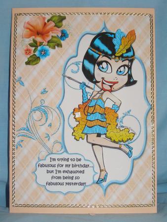 Frieda Flapper is Fabulous Orange/blue by Susan Smith