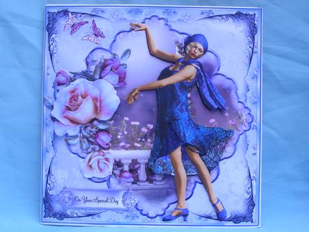 1920's Flapper Dancer in Purple Card Front by Susan Smith