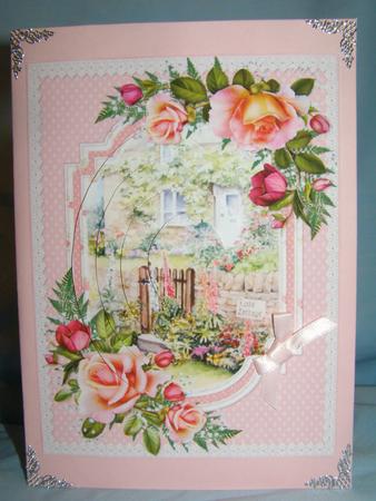 Shabby Chic Rose Cottage Oval Pyramid by Susan Smith