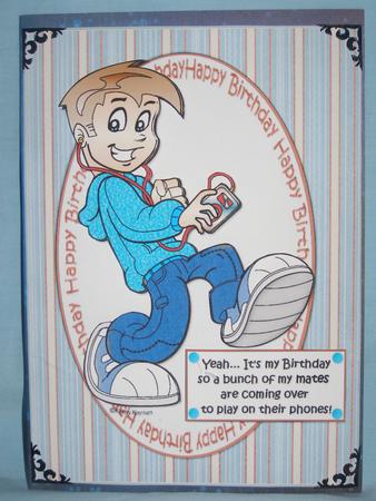 Teen Boy and His Phone by Susan Smith