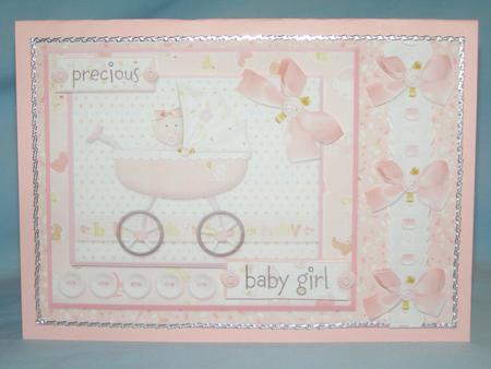 Precious Baby Girl Card Front with Layering Elements by Susan Smith