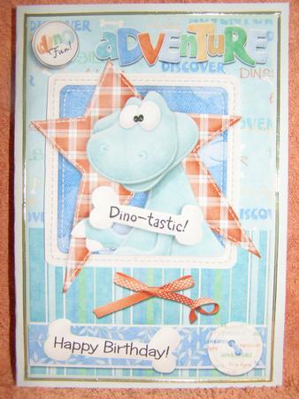 Dino-tastic Adventure Birthday Card Front by Susan Smith