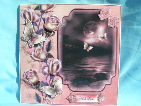 Moonlit Beach and Roses 8x8 by Susan Smith