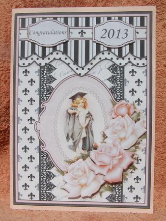 Vintage Graduation Girl Card Topper & Decoupage by Susan Smith