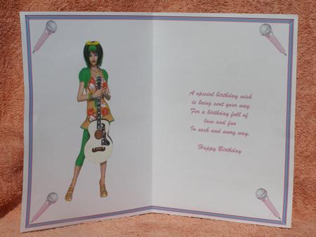 Rock Girl Birthday Insert by Susan Smith