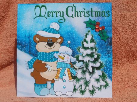 Snow Friends with Christmas Tree 8x8 by Susan Smith